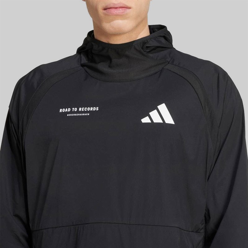 adidas Herre Adizero Road To Records Løbe Hoodie Sort - Billede 2