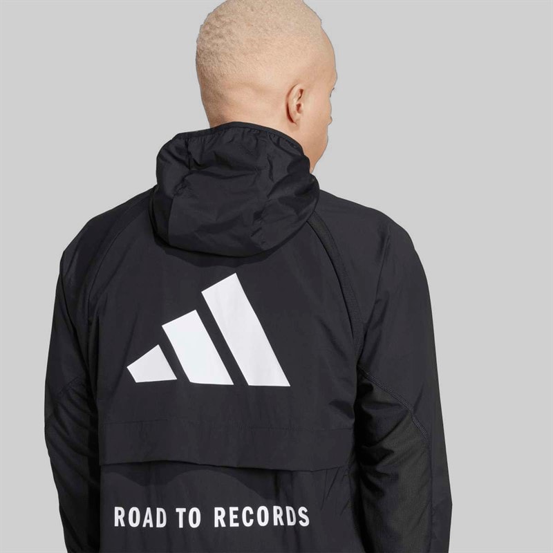 adidas Herre Adizero Road To Records Løbe Hoodie Sort - Billede 3