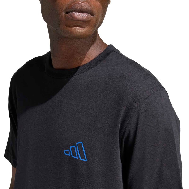 adidas Herre Triple Stripe Vibe Ryg Grafisk T-shirt Sort - Billede 3