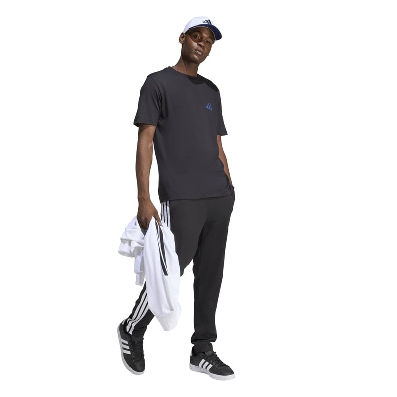 adidas Herre Triple Stripe Vibe Ryg Grafisk T-shirt Sort - Billede 5