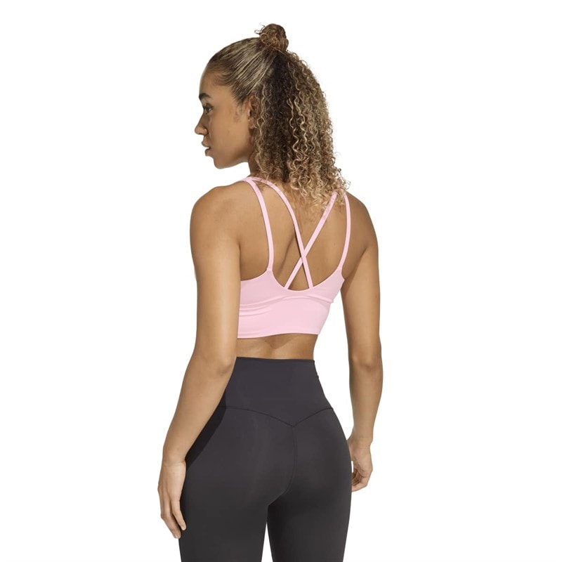 adidas Dame 3 Striber Studio All Me Let Støtte Sports BH True Pink - Billede 4