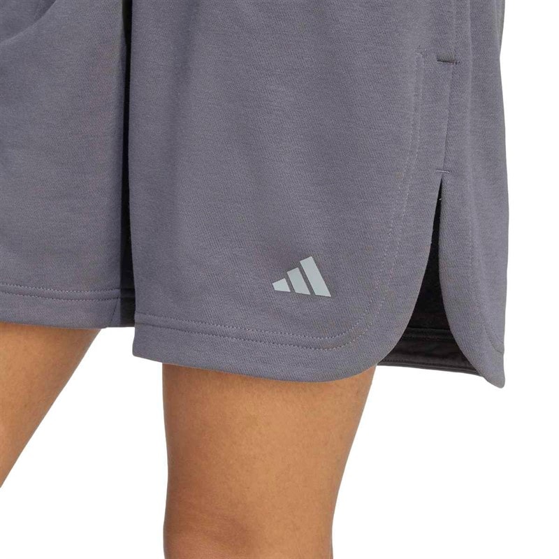 adidas Dame 3 striber Studio løs pasform fleece shorts Aurora Onix - Billede 3