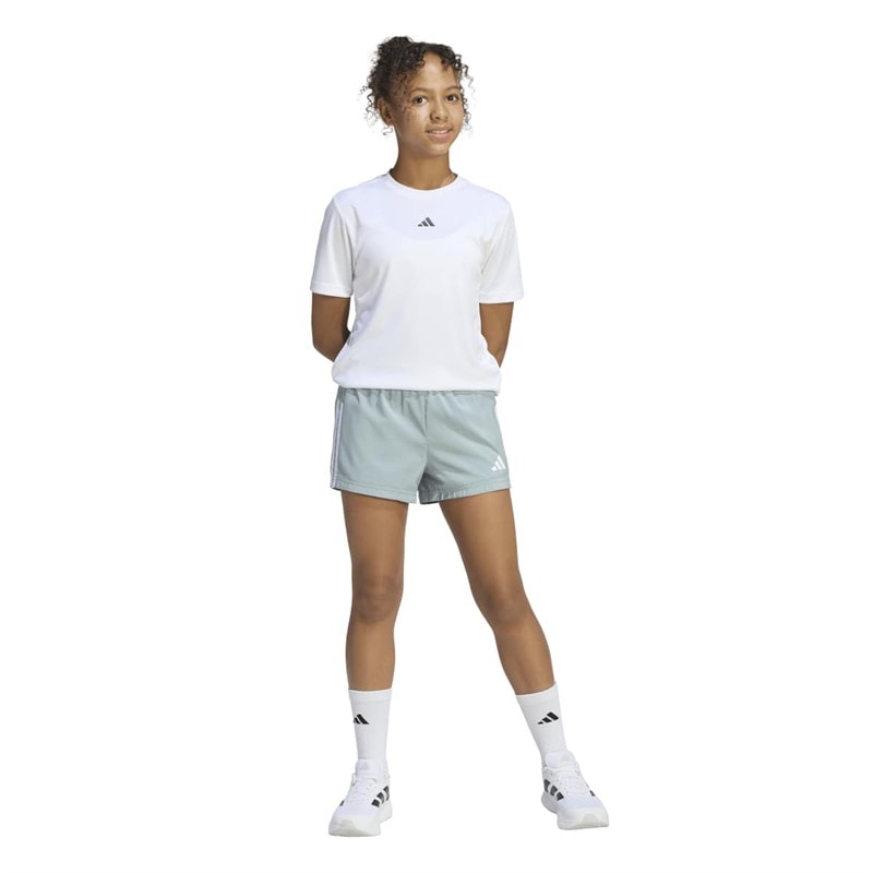 adidas Junior Piger Træn Essentielle 3-Striber Shorts Wonder Sage/Hvid - Billede 4
