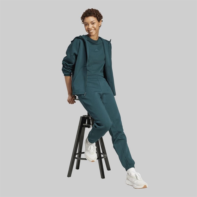 adidas Dame Future Icons Lille Logo Lynlås Hættetrøje Aurora Ivy - Billede 4