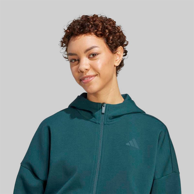 adidas Dame Future Icons Lille Logo Lynlås Hættetrøje Aurora Ivy - Billede 5