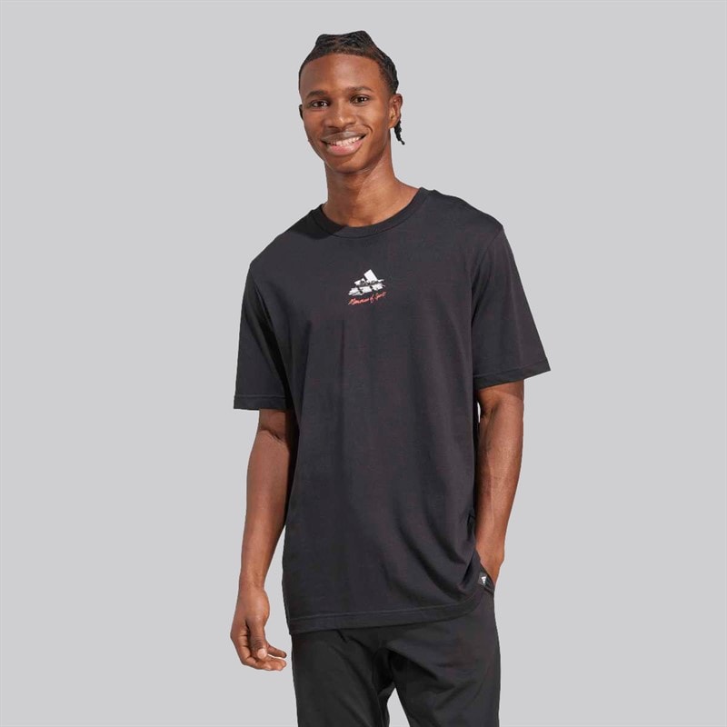adidas Herreminder Om Sport Galleri Bagside Grafik T-shirt Sort - Billede 2