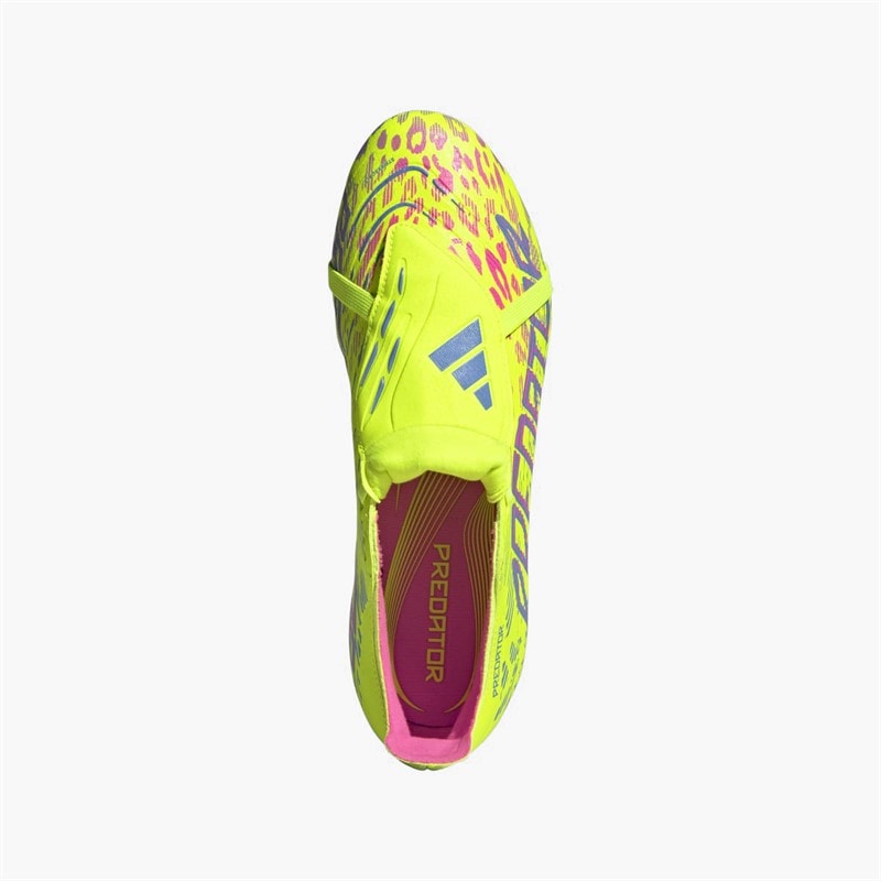 adidas Herre Predator League Tongue FG/MG Faste/Multi Terre Fodboldstøvler Lucid Lemon/Blue Fusion/Lucid Pink - Billede 4