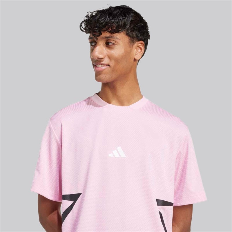 adidas Herre House Of Tiro Farveblok T-shirt True Pink/Sort - Billede 2