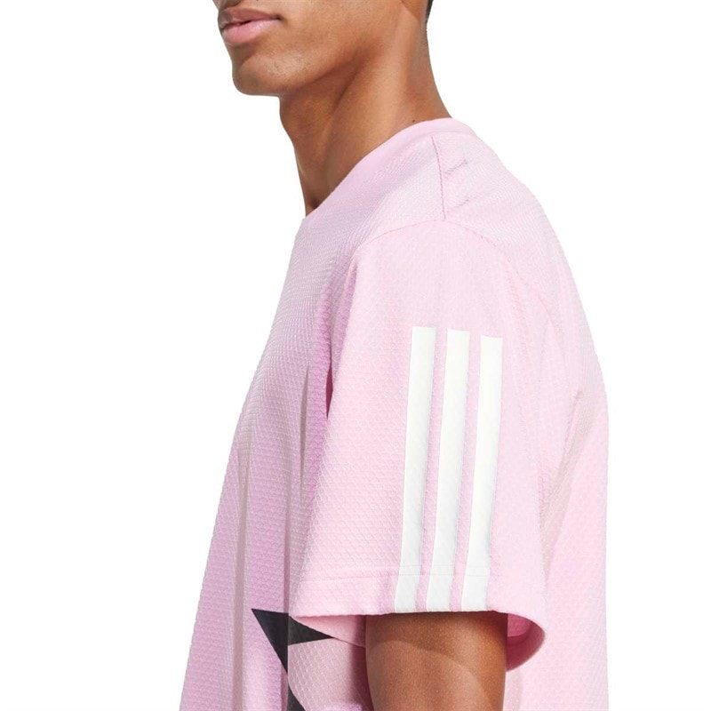 adidas Herre House Of Tiro Farveblok T-shirt True Pink/Sort - Billede 3