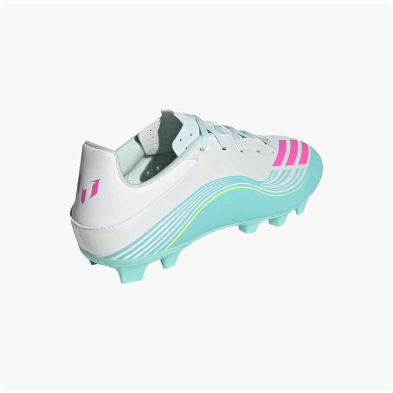 adidas Herre F50 Messi Club Aurora Radiante Pack FG Fast Jord Fodboldstøvler Cloud White/Lucid Pink/Flash Aqua - Billede 3