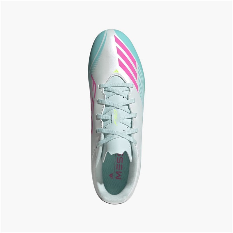 adidas Herre F50 Messi Club Aurora Radiante Pack FG Fast Jord Fodboldstøvler Cloud White/Lucid Pink/Flash Aqua - Billede 4