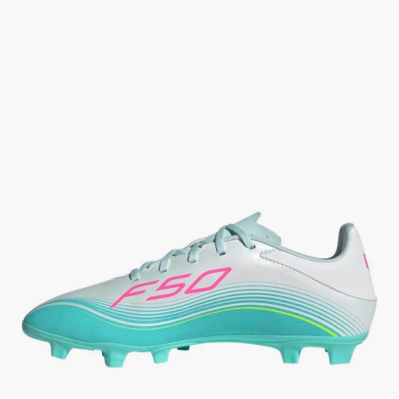 adidas Herre F50 Messi Club Aurora Radiante Pack FG Fast Jord Fodboldstøvler Cloud White/Lucid Pink/Flash Aqua - Billede 5