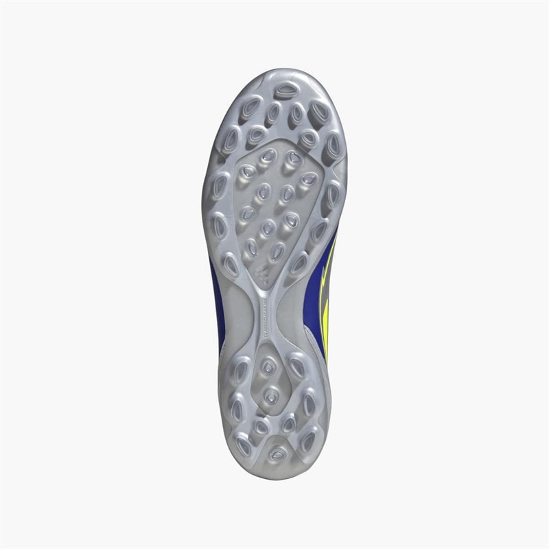 adidas Herre F50 League Messi La Vida Rapida AG Kunstgræs Fodboldstøvler Silver Metallic/Solar Yellow/Lucid Blue - Billede 2