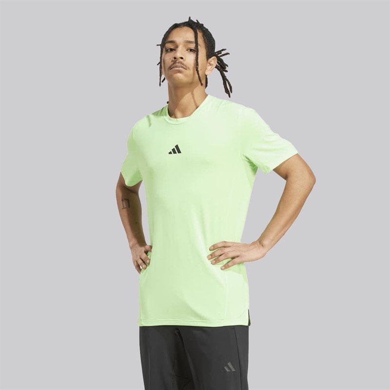 adidas Herre Trænings T-shirt Lime Burst - Billede 2