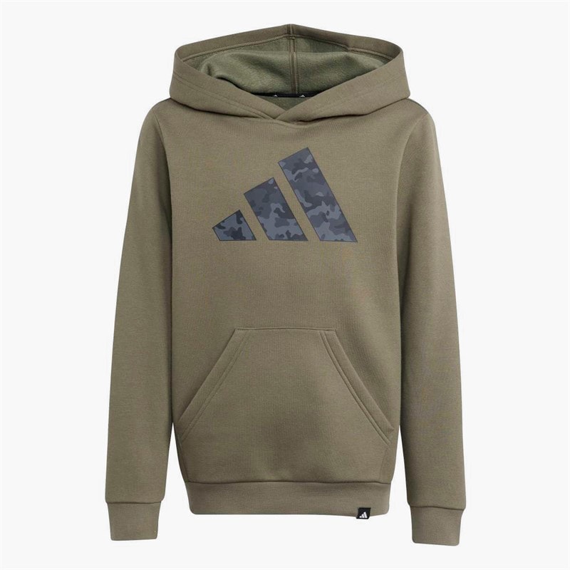 adidas Junior Drenge camouflage grafisk hættetrøje Olive Strata