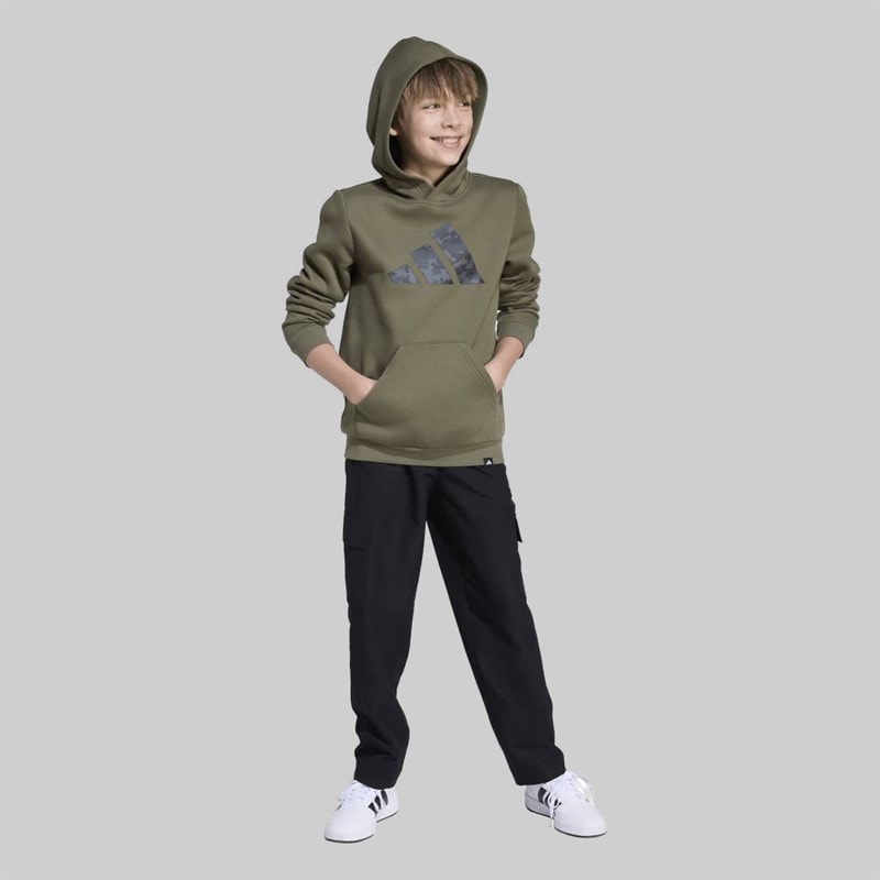 adidas Junior Drenge camouflage grafisk hættetrøje Olive Strata - Billede 4