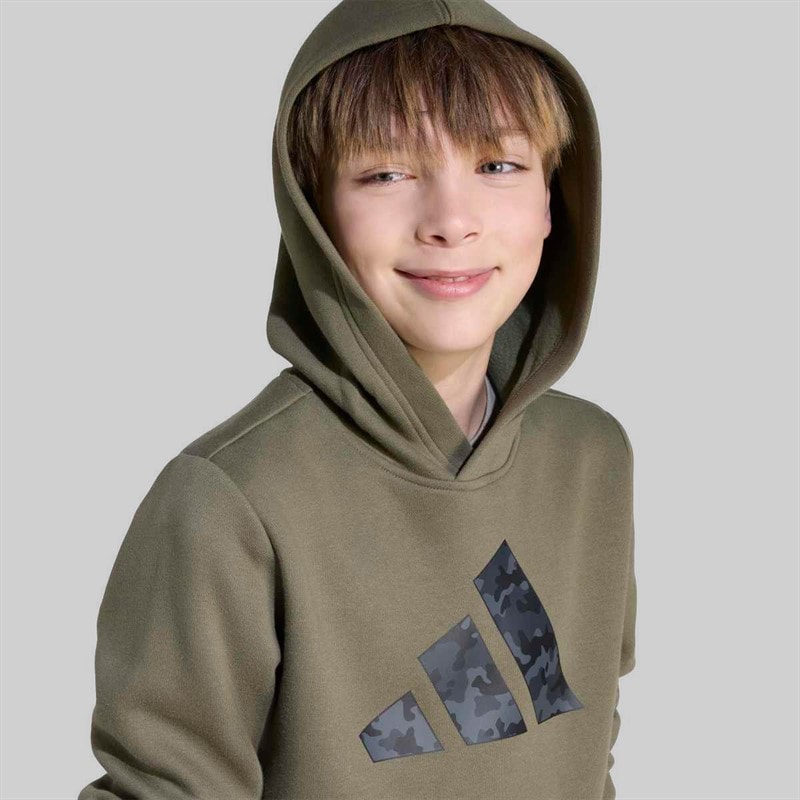 adidas Junior Drenge camouflage grafisk hættetrøje Olive Strata - Billede 5