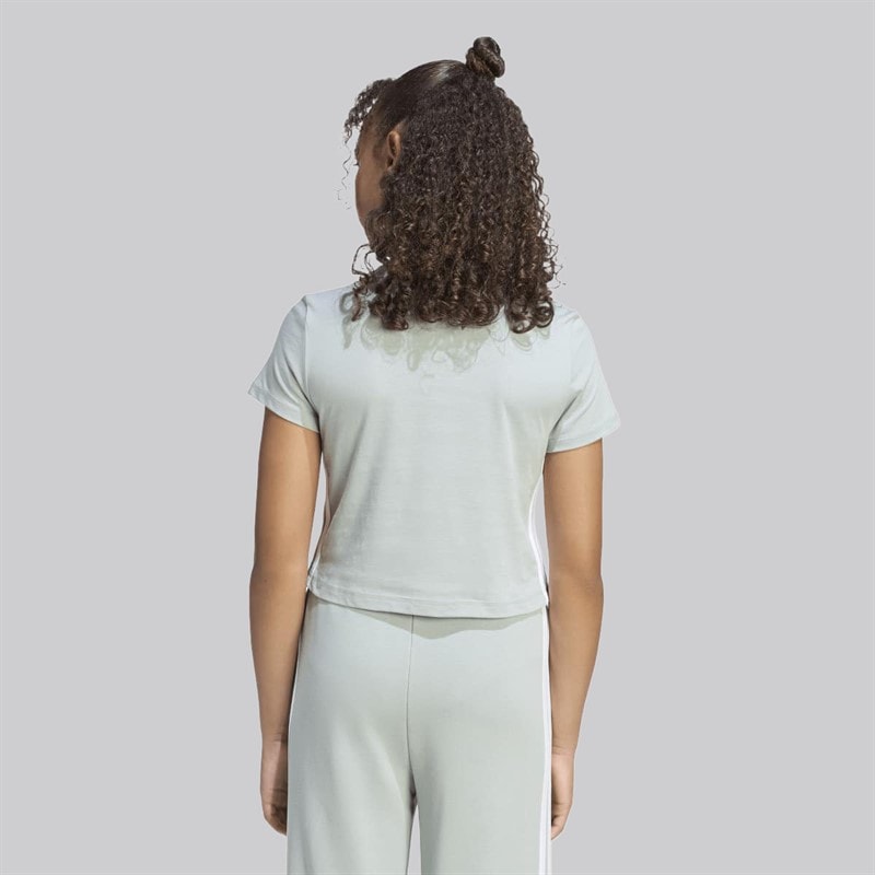 adidas Junior Piger Basis T-shirt Wonder Sage/Hvid - Billede 2