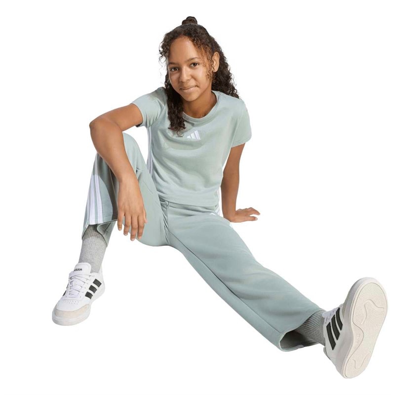 adidas Junior Piger Basis T-shirt Wonder Sage/Hvid - Billede 3