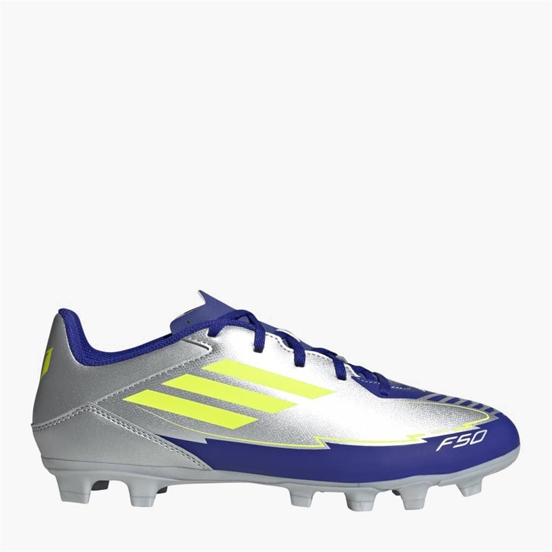 adidas Herre F50 Club Messi La Vida Rapida Pack FG/MG Fast/Multi Ground Fodboldstøvler Silver Metallic/Solar Yellow/Lucid Blue - Billede 1