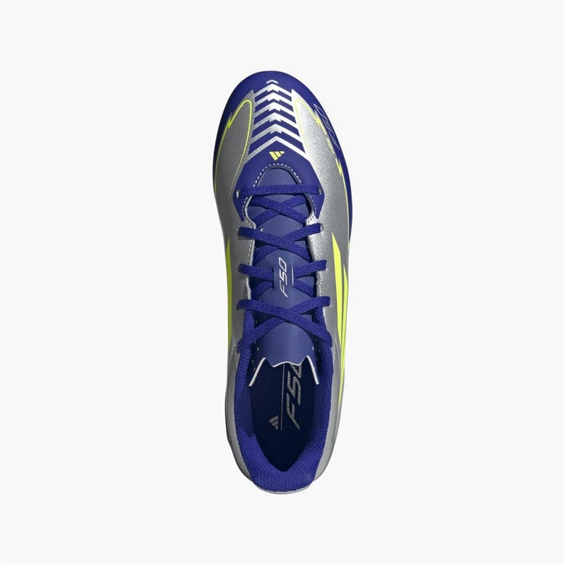 adidas Herre F50 Club Messi La Vida Rapida Pack FG/MG Fast/Multi Ground Fodboldstøvler Silver Metallic/Solar Yellow/Lucid Blue - Billede 4