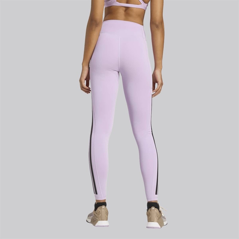 adidas Dame Optime 3 striber leggings Powder Plum - Billede 2