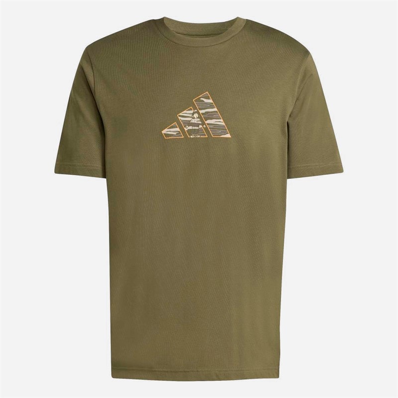 adidas Herre Camo Explorer Grafik T-shirt Olive Strata