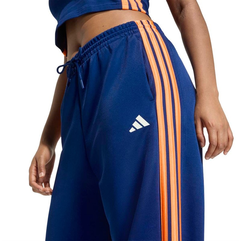 adidas Dame Stadion 3-Stripes Træningsbukser Dark Blue/Pure Orange/Off White - Billede 3