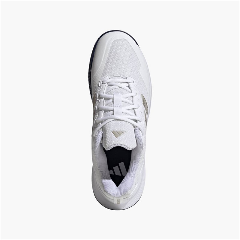adidas Herre Gamecourt 2 Tennissko Cloud White/Cyber Metallic/Dark Blue - Billede 4