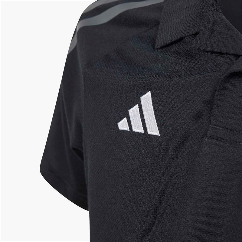 adidas Drenge Junior Tiro 24 Konkurrence Polo Shirt Sort/Team Dark Grey - Billede 4
