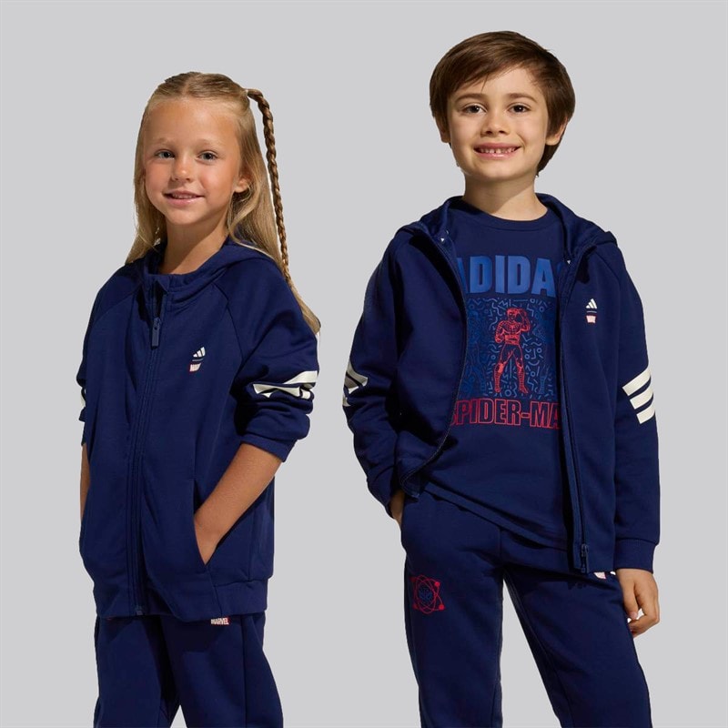 adidas Børn X Marvel Spider Man Træningsbluse Dark Blue/Off White - Billede 1
