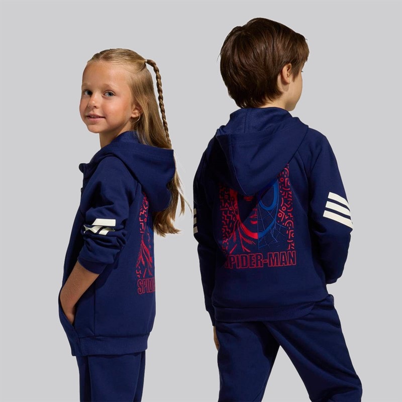adidas Børn X Marvel Spider Man Træningsbluse Dark Blue/Off White - Billede 2