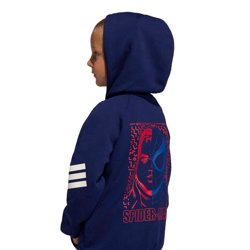 adidas Børn X Marvel Spider Man Træningsbluse Dark Blue/Off White - Billede 3