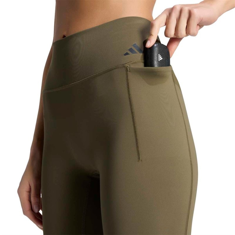 adidas Dame Optime Træningsleggings Olive Strata - Billede 3