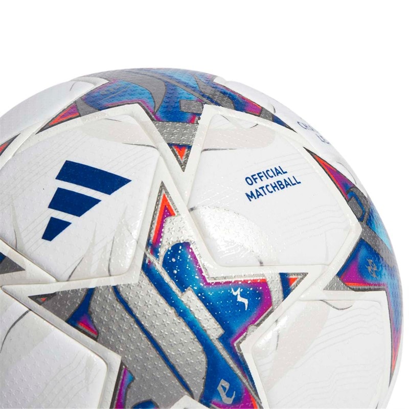 adidas UEFA Champions League 23/24 Officiel Pro Match Fodbold (FIFA Kvalitet Pro Certificeret) Hvid/Silver Metallic/Bright Cyan/Royal Blue - Billede 4