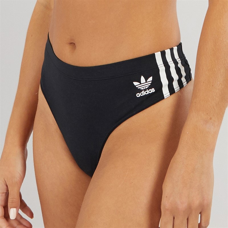 adidas Originals Dame Adicolor Comfort Flex Bomulds G-streng Sort - Billede 1