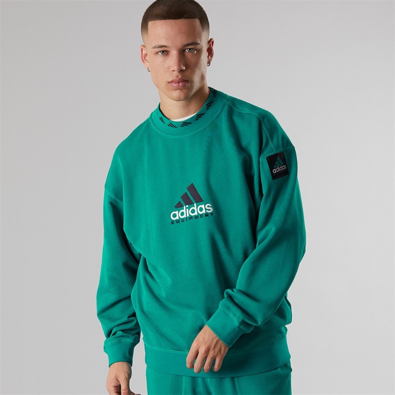 adidas Originals Herre EQT Reflekterende Rund Hals Sweatshirt Equipment Green - Billede 1