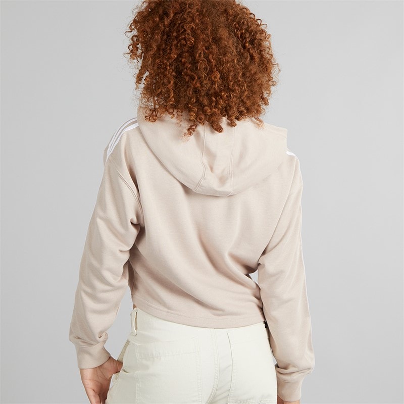 adidas Originals Dame Adicolor 3 striber kort hættetrøje Wonder Taupe - Billede 2