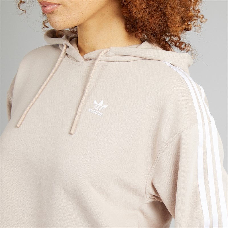 adidas Originals Dame Adicolor 3 striber kort hættetrøje Wonder Taupe - Billede 3