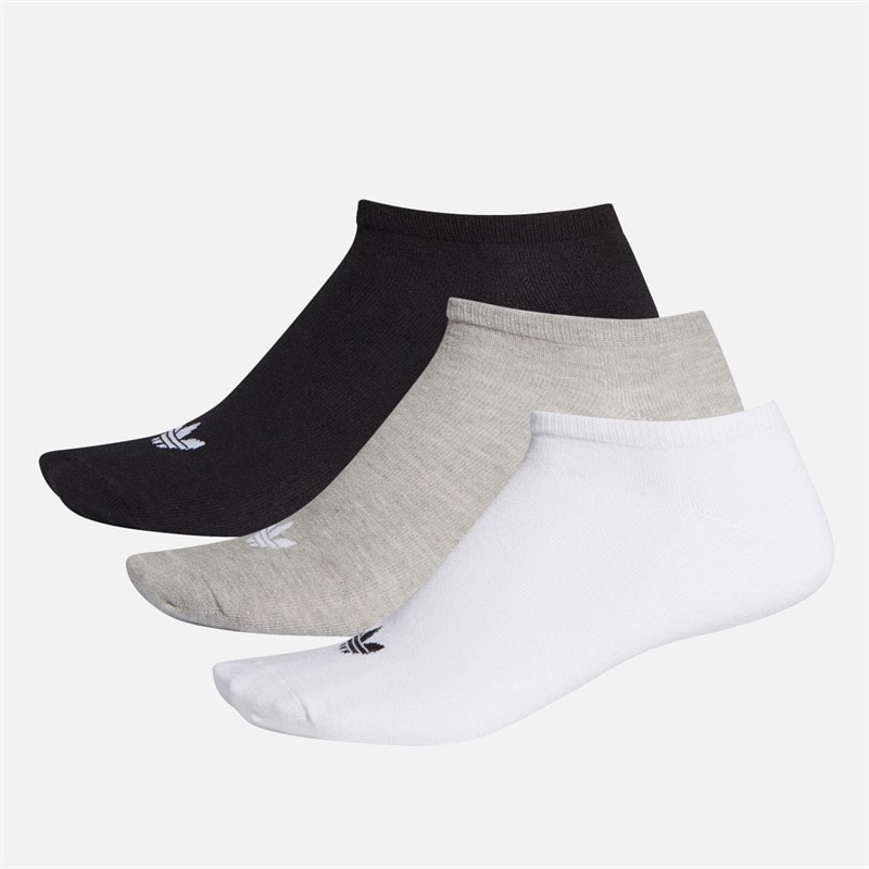 adidas Originals Trefoil Liner Tre Par Usynlige Sokker Hvid/Sort/Medium Grey Heather - Billede 1
