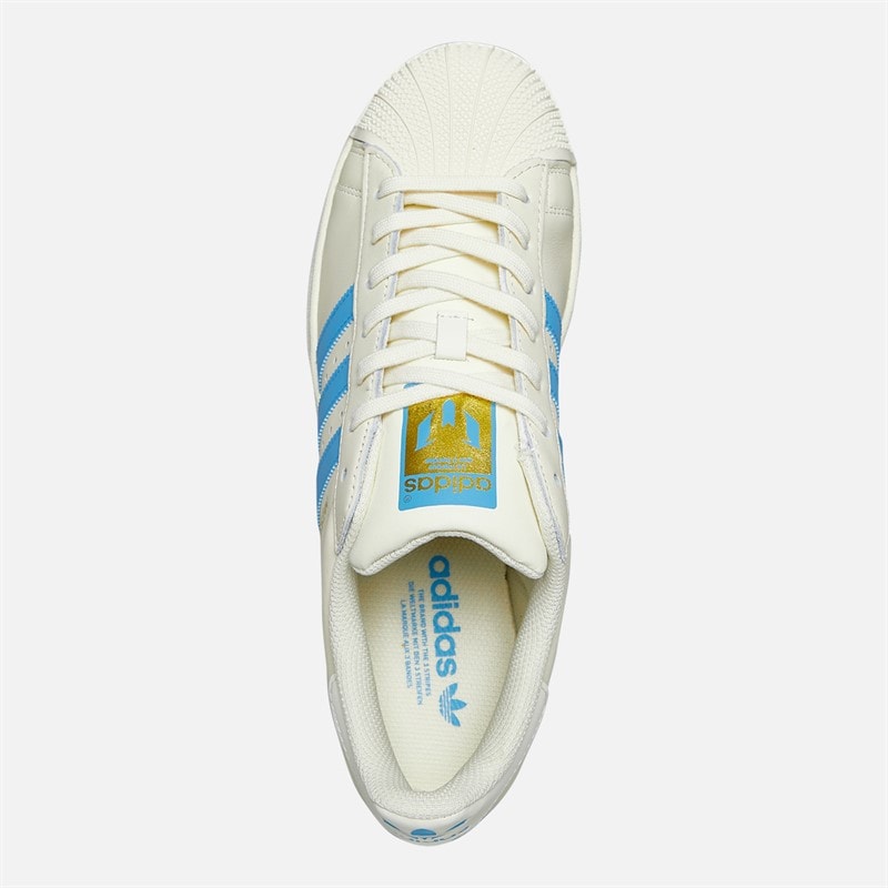 adidas Originals Herre Superstar Messi Træner Cream White/Semi Blue Burst/Gold Metallic - Billede 4
