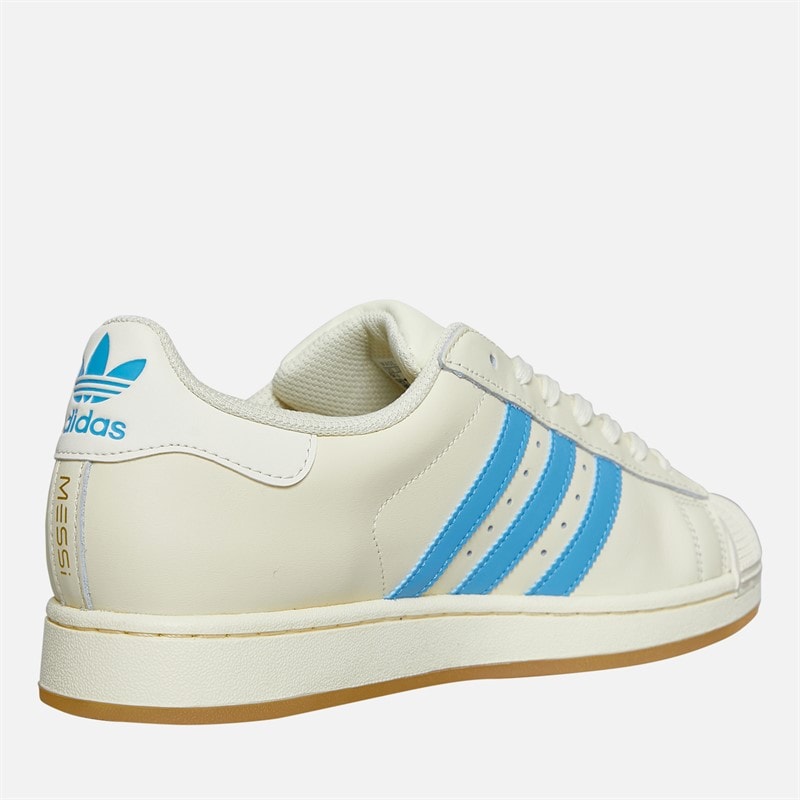 adidas Originals Herre Superstar Messi Træner Cream White/Semi Blue Burst/Gold Metallic - Billede 5