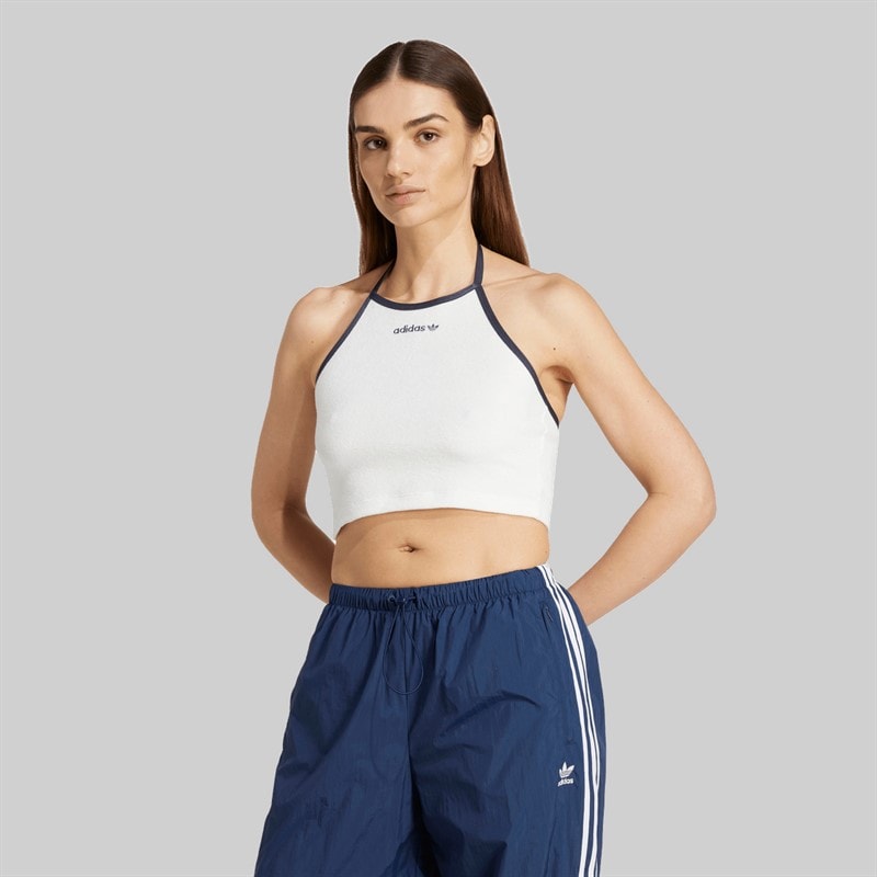 adidas Originals Dame håndklæde halterneck top Cloud White - Billede 1