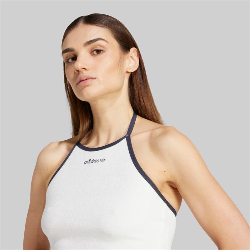 adidas Originals Dame håndklæde halterneck top Cloud White - Billede 3