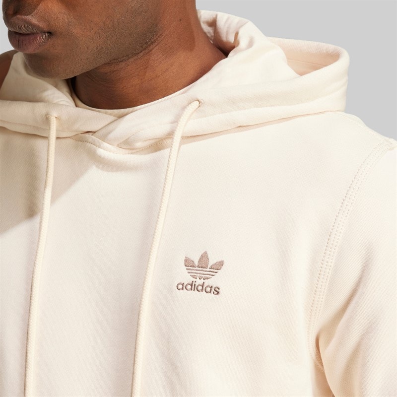 adidas Originals Herre Trefoil Essentials French Terry Hættetrøje Wonder White - Billede 3