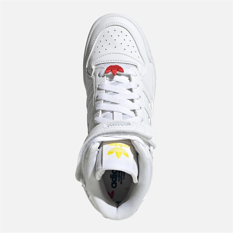 adidas Originals Junior Drenge Forum Mid træningssko Cloud White/Rød/Bright Blue - Billede 4