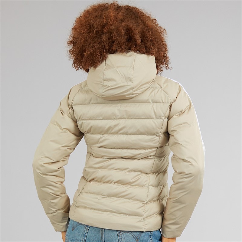 adidas Originals Dame Adicolor Vatteret Jakke Wonder Beige/Grøn/Preloved Rubinrød - Billede 2