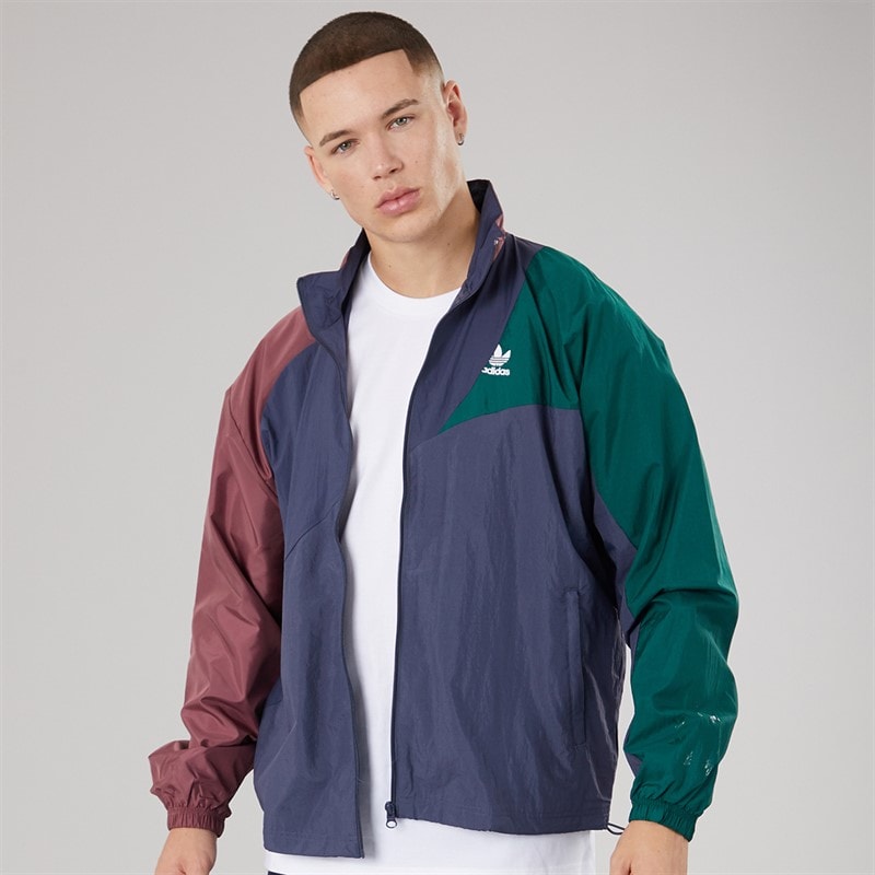 adidas Originals Herre Adicolour Colorblock Track Jakke Shadow Navy/Crimson/Grøn - Billede 1