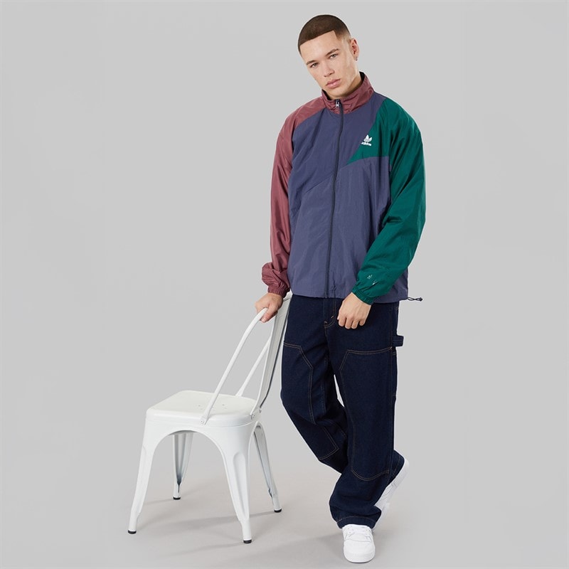 adidas Originals Herre Adicolour Colorblock Track Jakke Shadow Navy/Crimson/Grøn - Billede 4