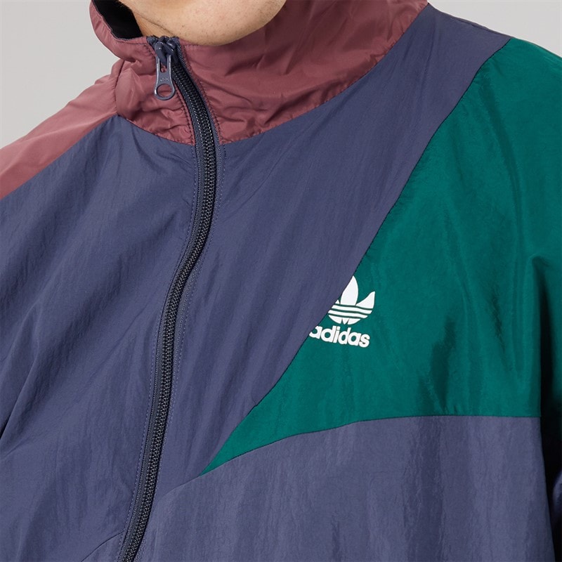 adidas Originals Herre Adicolour Colorblock Track Jakke Shadow Navy/Crimson/Grøn - Billede 5